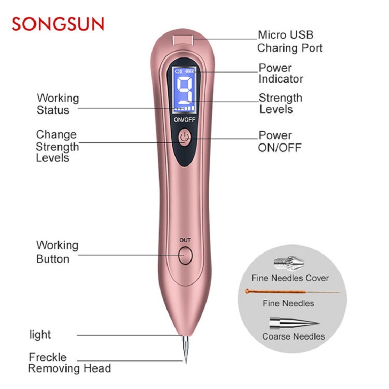Trądzik skóra Tag Tatoo Device Device Sweep Usuwanie Pen Plazma Laser Mole Remover Pióro usuwania piękna